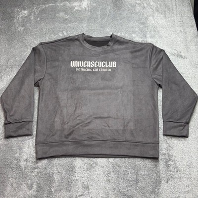 Universeuclub Sweatshirt Mens XL Gray Good Metaverse Era Embossed Angel Wings