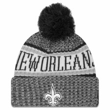 Authentic NWT New Era NFL Sideline 18 Black  White Sport Knit Beanie With Pom