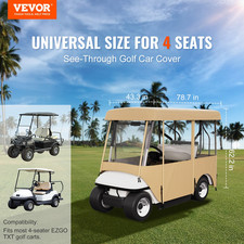 Golf Cart Enclosure, 4-Person Golf Cart Cover, Yamaha Cart Roof Up to 78.7''L 