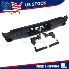 NEW Black Rear Bumper AssemblyW/ For 2015-2019 Silverado Sierra 2500 HD 3500 HD