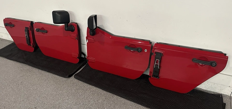 Jeep Wrangler MEDIAS PUERTAS JK 4 puertas OEM de fábrica petardo rojo JKU ilimitado OE Foto 3 de 4