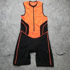 Sparx Triathlon Suit Mens XL Orange Black Sleeveless Cycling Padded Racing Comp