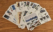 Full Set of 10 World War II 1942 FDC, Hand-Painted COLLINS, 2697a-j