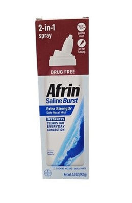 Afrin Saline Nasal Spray 5oz  Extra Strength Sinus Congestion Relief EXP 12/2027
