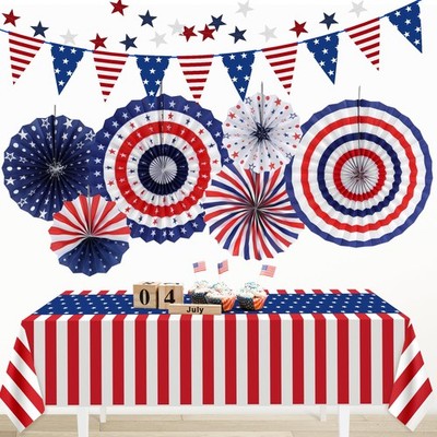 HOOSUN Patriotic 4th of July Decorations Set,9 Pcs Red White Red, White, Blue