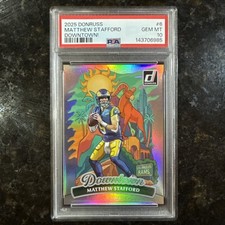 2025 PANINI DONRUSS #6 MATTHEW STAFFORD PSA 10 DOWNTOWN NFL MVP!
