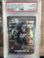 2024 Topps Chrome Football Marvin Harrison Jr. #204 RC Negative Refractor PSA 10