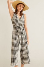 MNG Mango plaid jumpsuit, wide leg, medium size, sleeveless