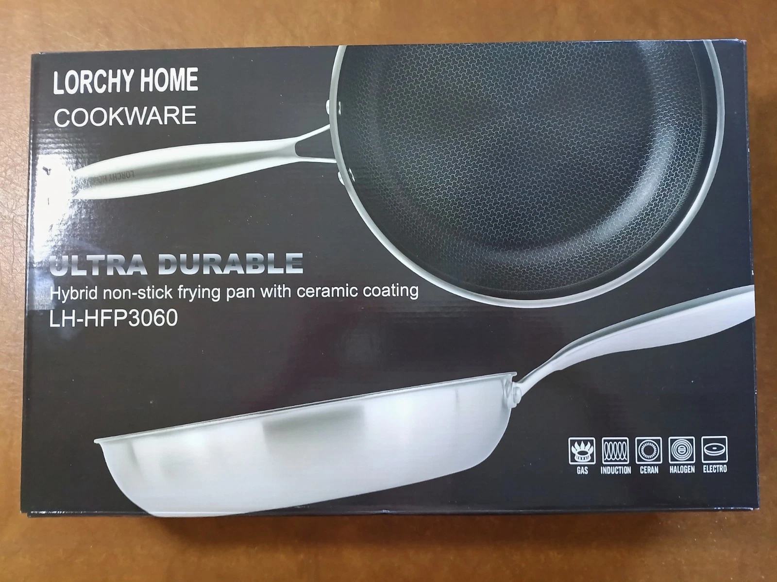 Lorchy Nonstick 12-inch Hybrid Frying Pan Ceramic Skillet, PFAS PFOA PTFE Free