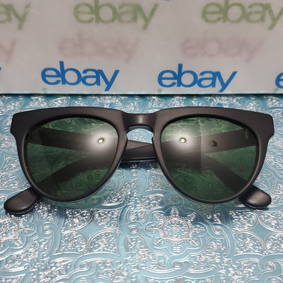    SEE 3999 col. C1 Matte Black 49 20 140 B-Shape Sunglasses / Green Lenses