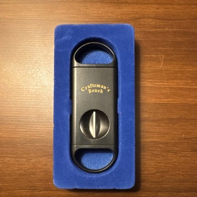 Craftsman's Bench Premium V-Cigar Cutter Black with Box for Precise Cigar Cuts
