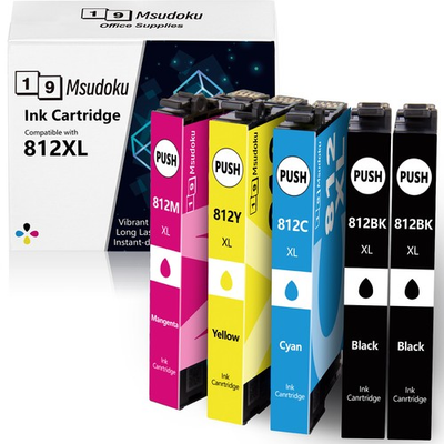 #ad 5 PACK 812XL Ink Cartridges For Epson WorkForce WF 7840 WF 7820 WF 7310 EC C7000 $19.99