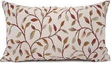 Farmhouse Oblong Rectangle Floral Chenille Embroidery Decorative Throw Pillow Ca