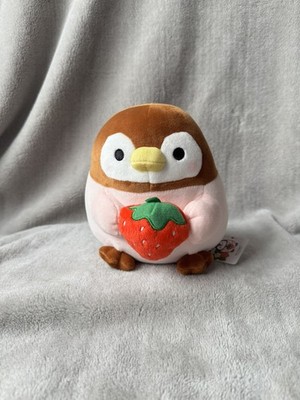 Brandneu mit Etikett Takashoji rosa Pinguin Plüsch mit Erdbeere Runde 1 exklusives Stofftier