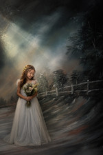 10 20 Ft Muslin 100 Airbrush Painted Dreamy forest path Background 45-542