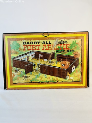 #ad Vintage LOUIS MARX Fort Apache Carry All Action Playset with Accessories 4685 $87.79