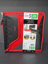 Five Star 3 Inch 3-ring Zipper Binder : Red And Black : Brand New