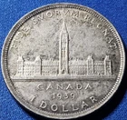 1939 Canada Silver 1 Dollar - Parliament, Nice Example!!!