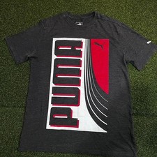 Puma Mens Graphic T-Shirt Charcoal Gray Heath...