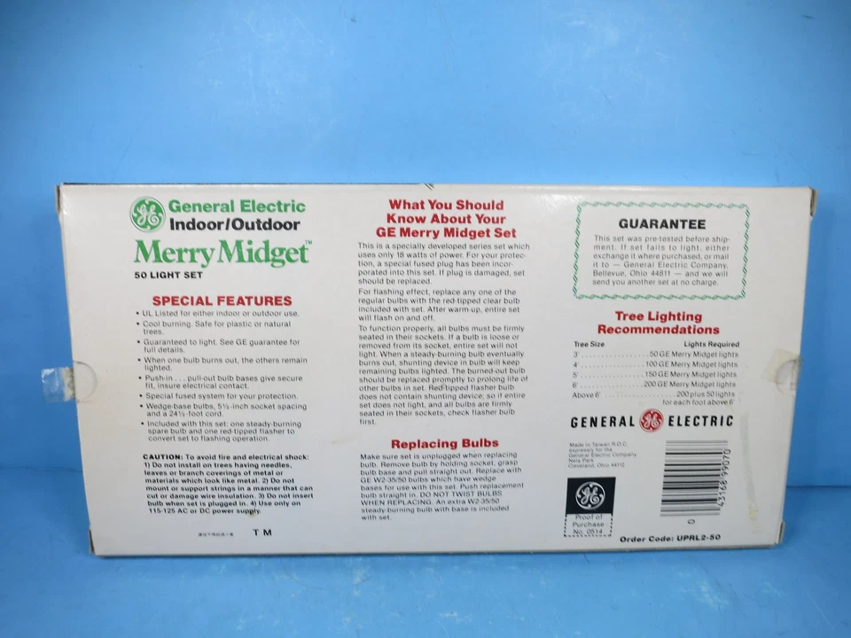 圣诞灯 - 复古 GE Merry Midget 透明迷你灯套装 - 50 灯 - 全新带盒 — 第 4/4 张图片
