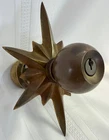 Vintage  SCHLAGE Astra Brass Starburst Door Knob Star Burst Sunburst