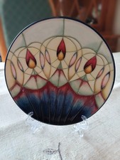 Moorcroft Candle Glow trial pin dish, signed Nicola Slater gold hand writing VGC