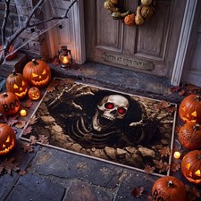 Halloween 3D Illusion Skull Door Mat 3D Rug Optical Illusion