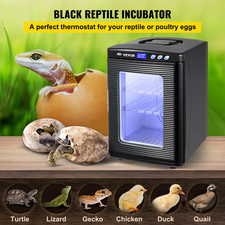 VEVOR Black Reptile Incubator 25L Scientific Lab Incubator Digital Incubator Coo