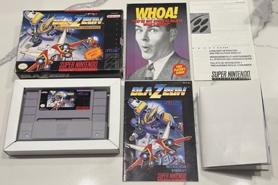 Blazeon: The Bio-Cyborg Challenge (SNES, 1992 ATLUS) Complete CIB Manual Poster