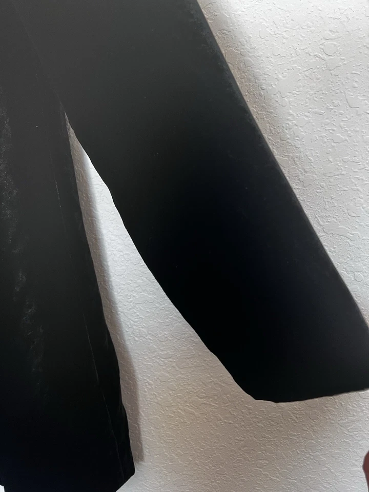 Chico's длинный бархат бархат блейзер куртка 0 черный открытый передний пейсли печать с подкладкой - Изображение 4 из 4