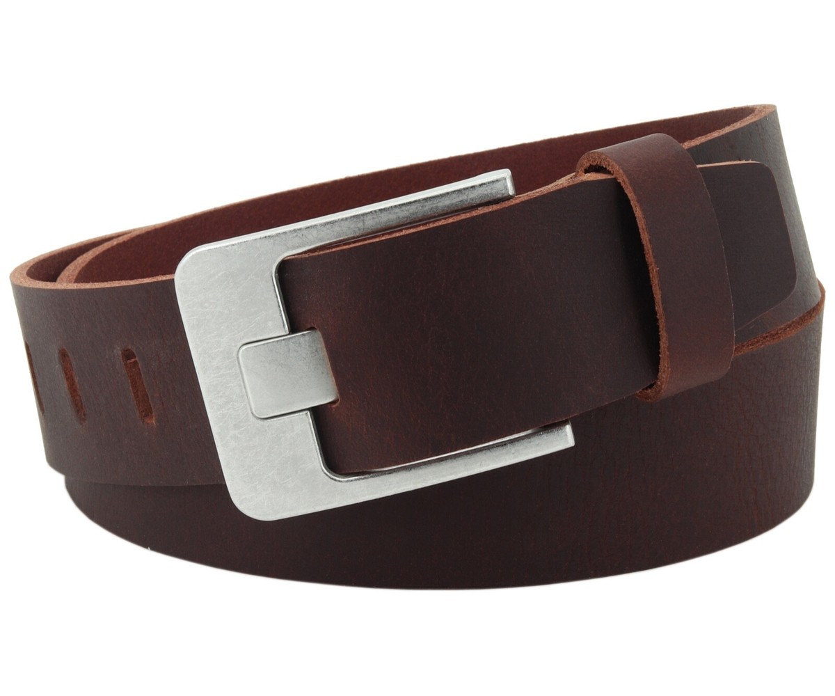 Herren Herrengürtel Damengürtel 100% Ledergürtel 4 Cm Breit Cognac