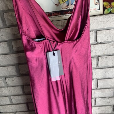 Walk The Line Maxi Dress Magenta AU 8 / Pink