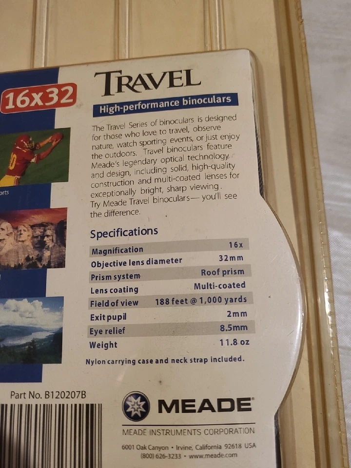 Meade Infinity 16X32 Binoculars With Carrying Case. New sealed. - Image 3 of 4