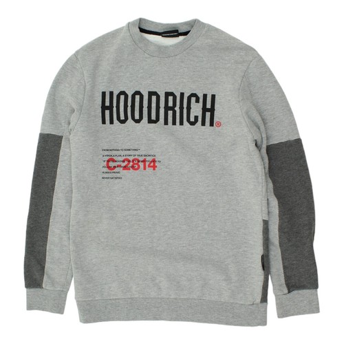 Hoodrich Spell Out Mens Grey Sweatshirt Designer Streetwear Jumper
