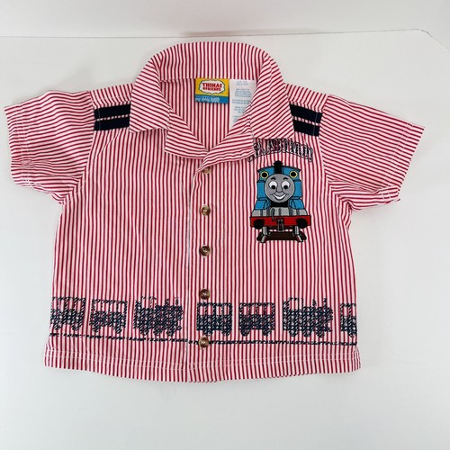 Camicia Thomas & Friends Treno 2007 Gullane con bottoni rosso bianco righe 18 mesi - Foto 2 di 5
