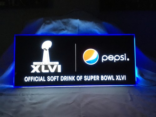PEPSI Neon Superbowl XLVI Lighted Sign 2012 - Picture 7 of 12