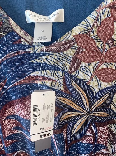 CJ Banks PL NWT Dress Flutter Sleeve Mesh Overlay Lined Midi Brown Rust Blue - Picture 4 of 11