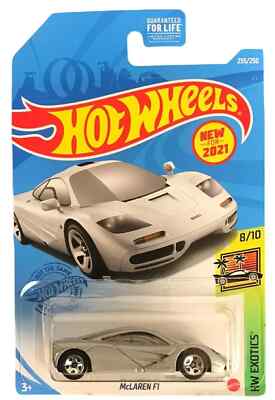 2021 Hot Wheels McLaren F1 (Silver) HW Exotics 8/10 #235 235/250