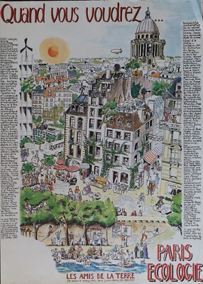 Politisches Plakat PARIS ECOLOGIE LES FRIENDS DE LA TERRE 60X83cm 1391