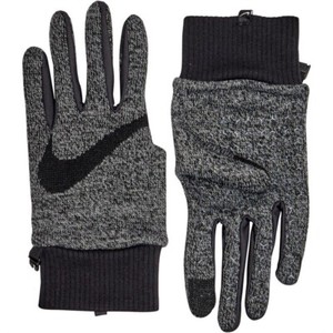 NIKE HYPERSTORM KNIT GLOVES SMOKE GREY / BLACK N1000660 084 ADULT SIZE SML/MED