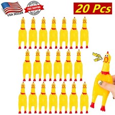 20 Pcs of Small Squeaky Rubber Chicken Chew Toy with Playful Squeeze Sound
