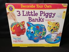 Horizons - Made by Me - Decorate Your Own 3 Little Piggy Banks New Sealed
