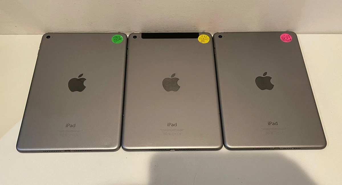 AS IS Lot of 3X Apple iPad mini 4 16GB/128GB, Wi-Fi, 7.9in - Space