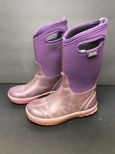 Bogs Waterproof Pull On Muck Boots Youth Size 4 Purple SHIPS FAST