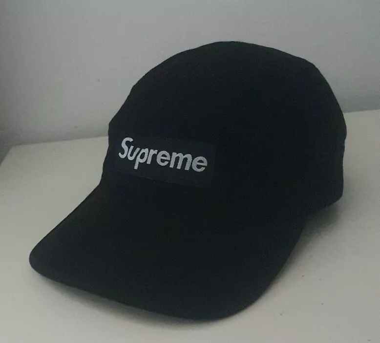 2002 Supreme Eta Camp Cap Impermeable Sombrero Algodón Época Muy Raro Logo Caja