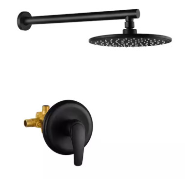 1-Handle 1-Spray Patterns 9'' Wall Mount Rain Fixed Shower Head K-H8056B-9 OB