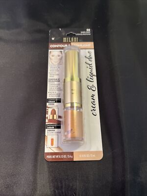Milani CONTOUR CREAM & HIGHLIGHT LIQUID DUO Face Makeup 05 DARK / DEEP .10oz New