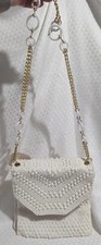 NEW VNTG LA REGALE WHITE Beaded Double Twin 2 Side Purse Fashion Evening HANDBAG