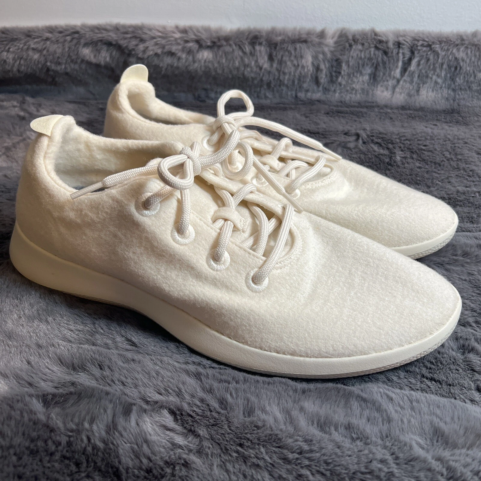 Allbirds Men's Wool Runners, White, Size12M, Lace ups, pre owned