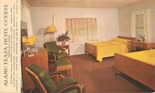 California Monterey 1950s Furniture Alamo Plaza Hotel Courts Postcard 22-3934